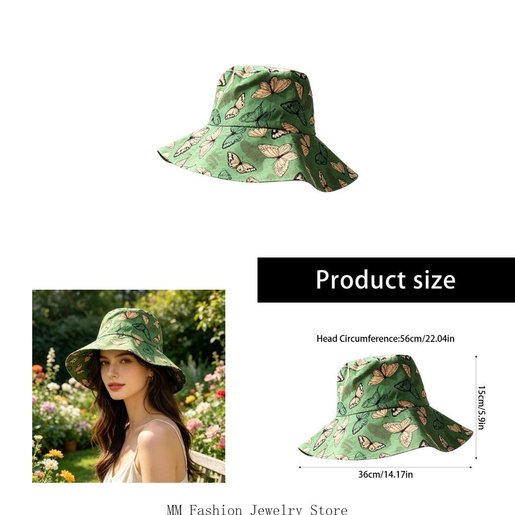 Packable Hat Nylon - Зеленая панама с принтом, рыбацкая шляпа