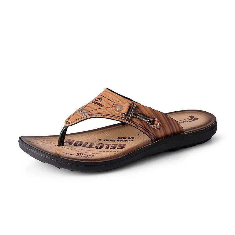 Мужские кожаные шлепанцы-сабо, – обзор и цена Flip Flop Leather Men