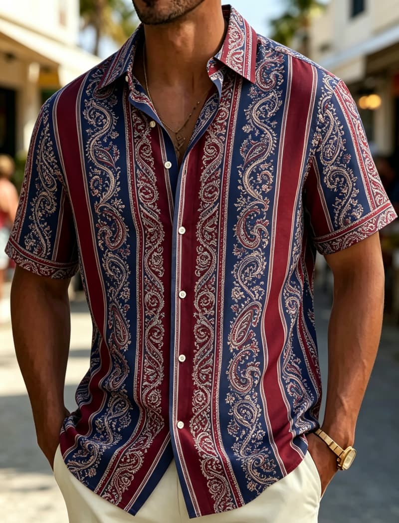 Мужская рубашка с коротким рук – обзор и цена Resort Shirt Floral