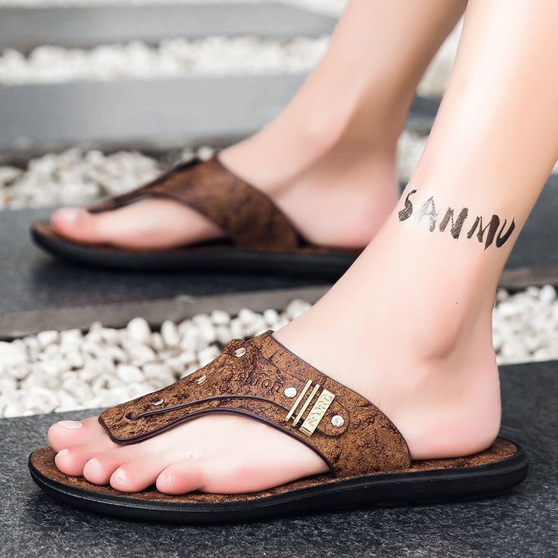 Новые мужские шлепанцы 2026 го – обзор и цена Flip Flop Leather Men