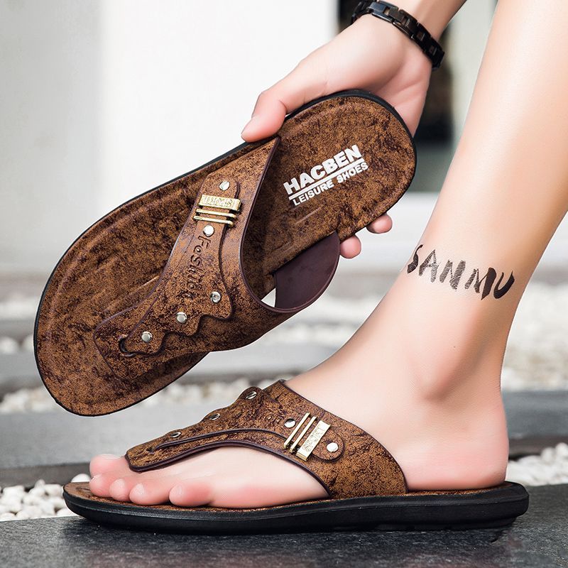 Новые мужские шлепанцы 2026 го – обзор и цена Flip Flop Leather Men